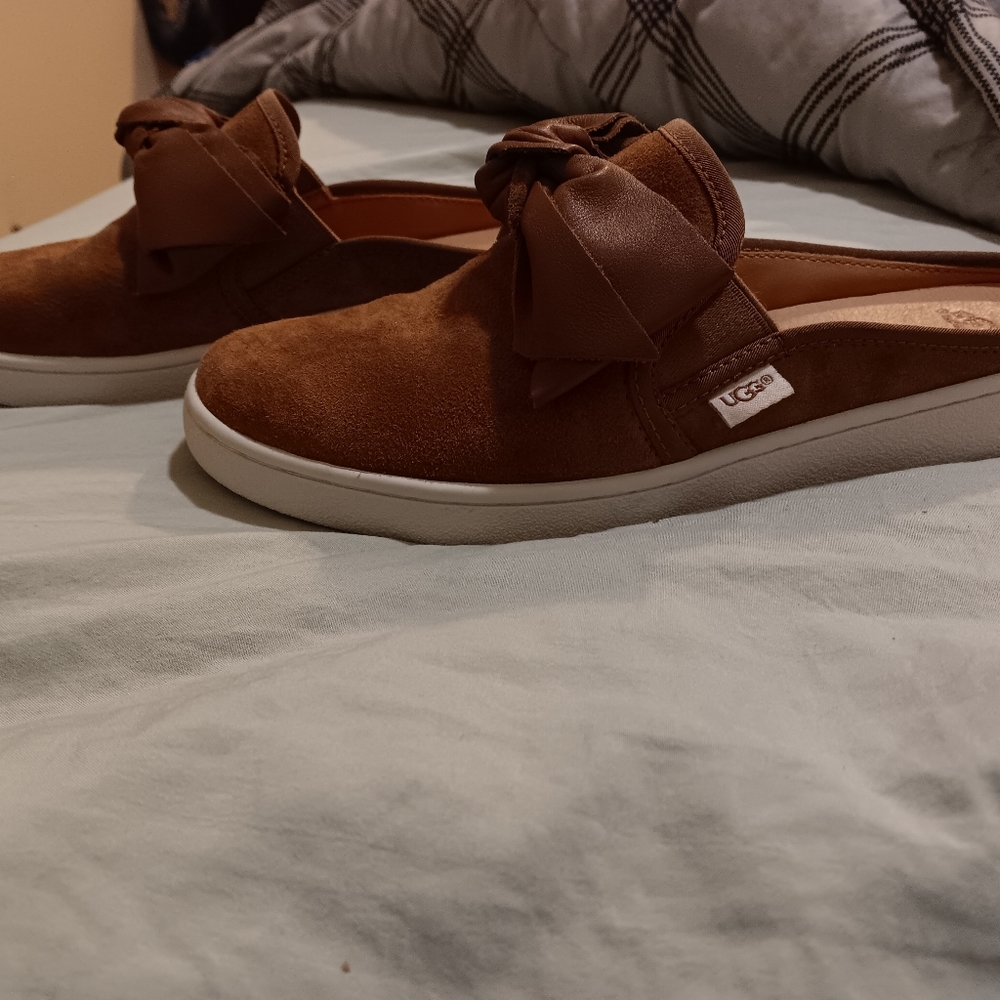 Ugg Ida slide mule bow slip on suede leather 7.5